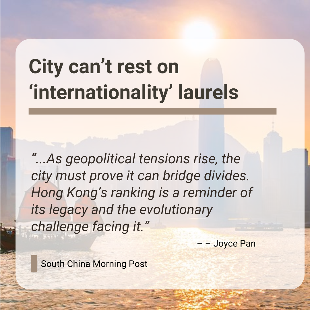 Joyce Pan: City Can't Rest on 'Internationality' Laurels 